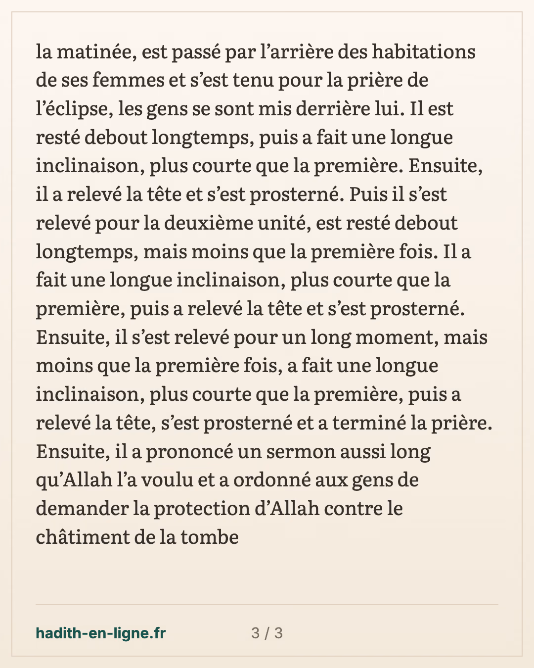 La femme juive, le châtiment de la tombe et la prière de l'éclipse — carte 3 sur 3