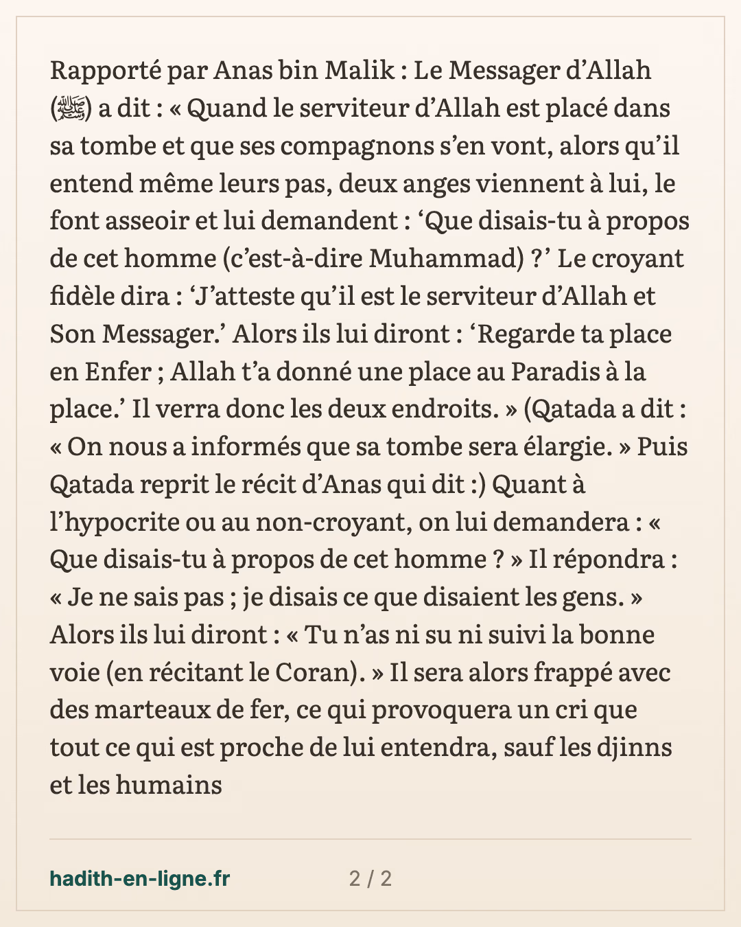 Les deux anges dans la tombe : « Que disais-tu de cet homme ? » — carte 2 sur 2