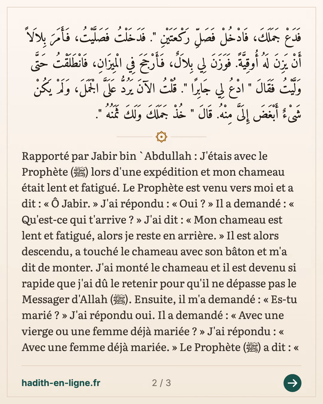Jabir et son chameau fatigué pendant l'expédition — carte 2 sur 3