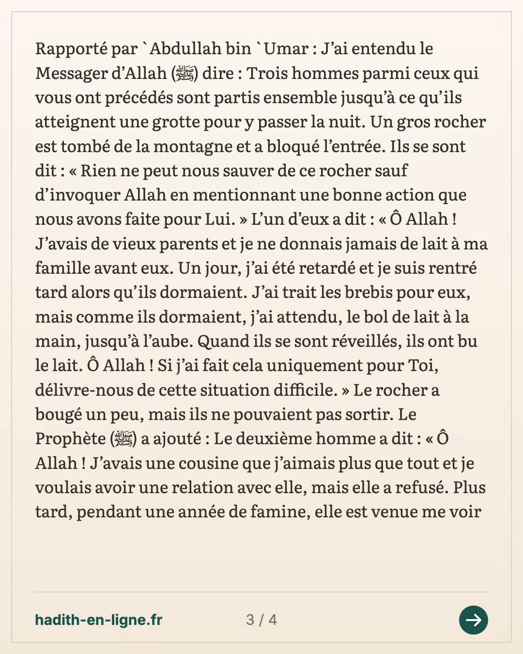 Les trois hommes dans la grotte bloquée par un rocher — carte 3 sur 4