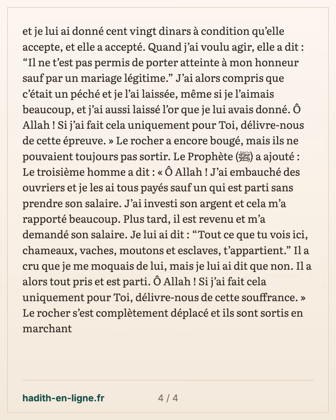 Les trois hommes dans la grotte bloquée par un rocher — carte 4 sur 4