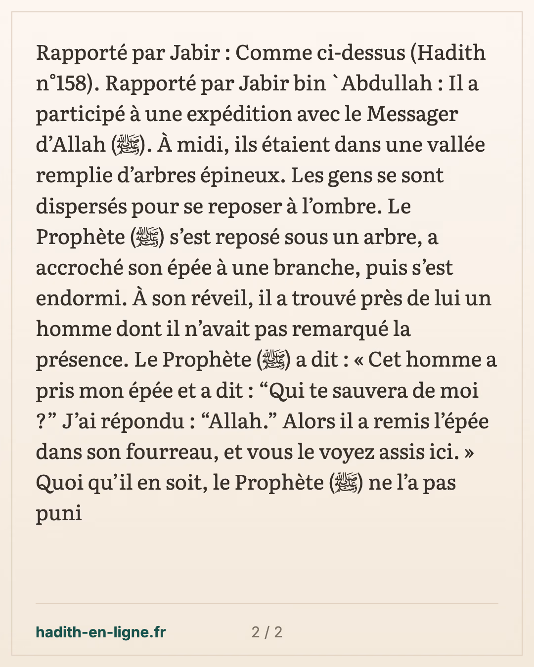 Jabir : les gens dispersés sous les arbres épineux à midi — carte 2 sur 2
