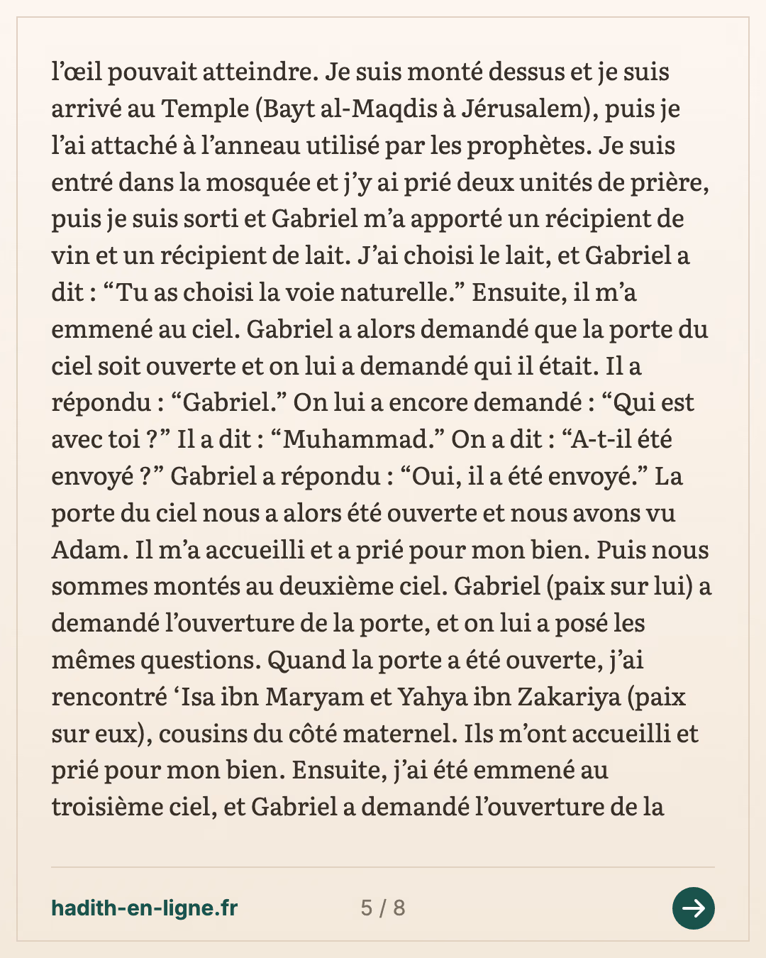 Al-Bouraq et le Voyage nocturne — carte 5 sur 8