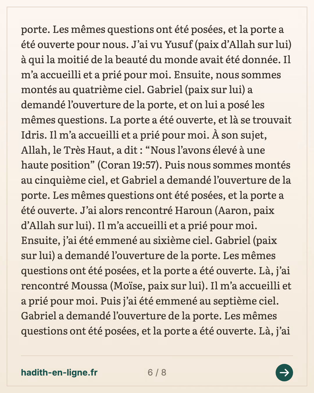 Al-Bouraq et le Voyage nocturne — carte 6 sur 8
