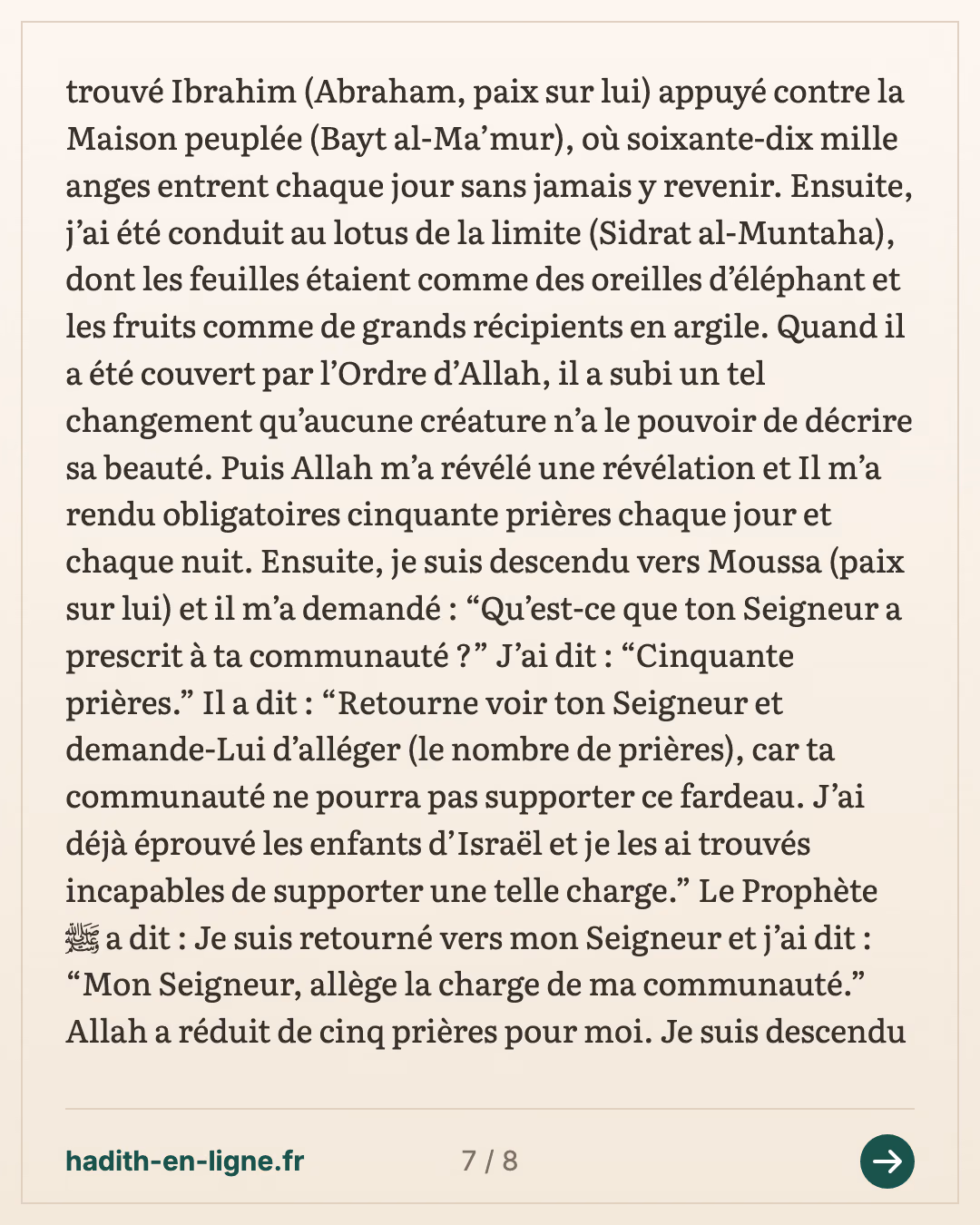 Al-Bouraq et le Voyage nocturne — carte 7 sur 8