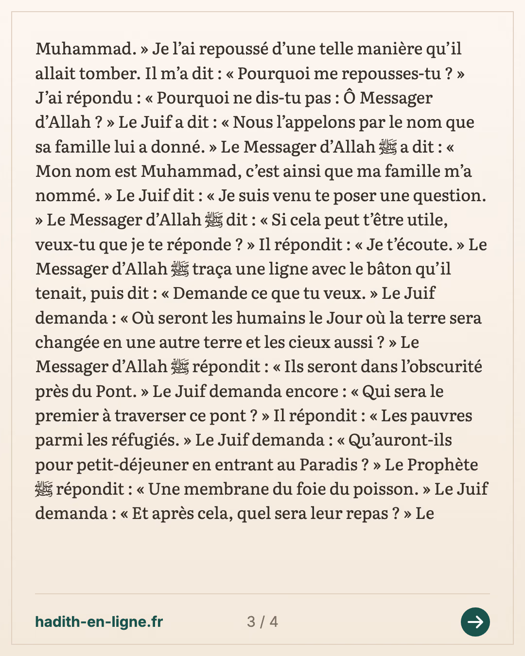 Le rabbin juif qui salua Mouhammad et fut repoussé — carte 3 sur 4