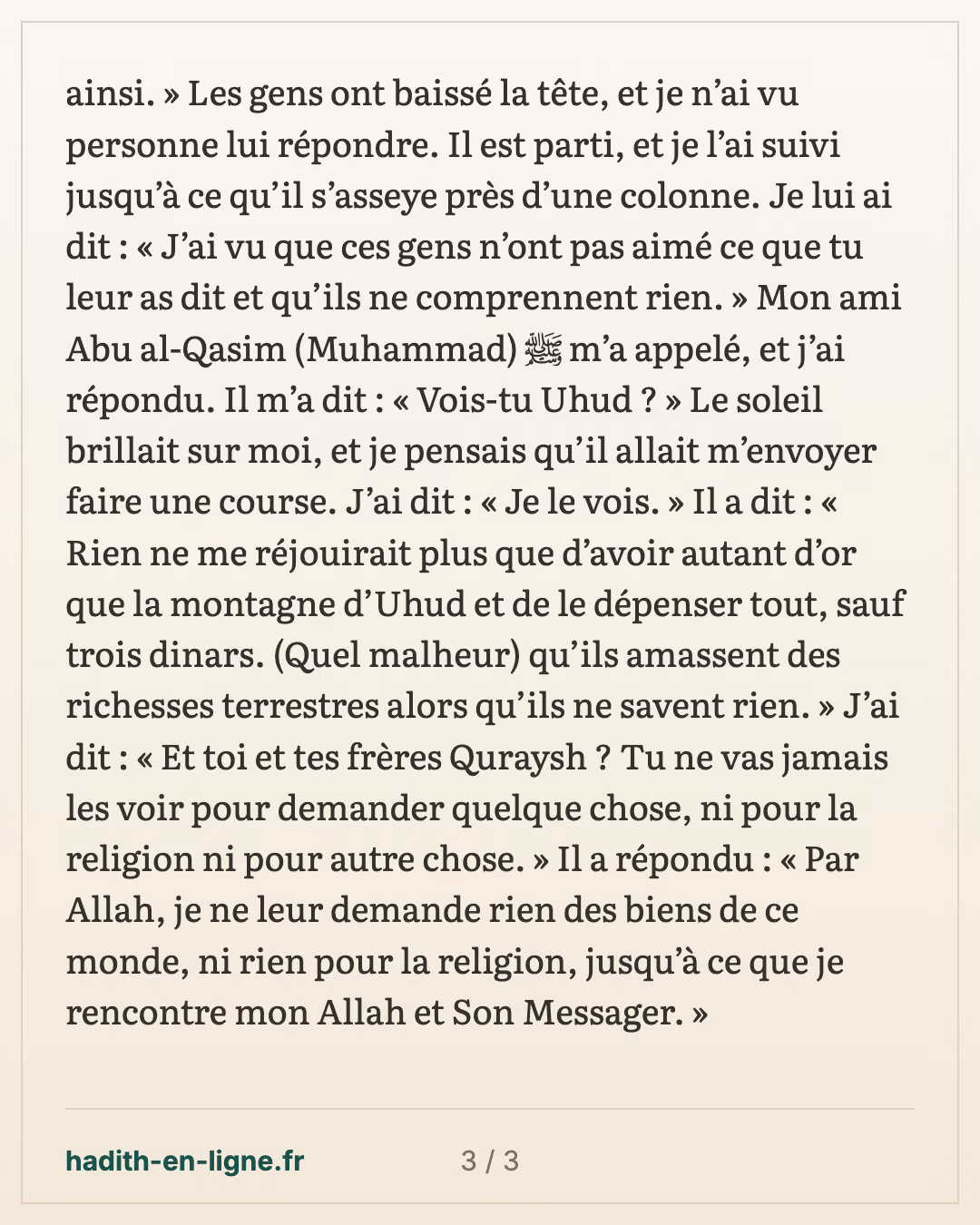 « Annoncez la mauvaise nouvelle à ceux qui accumulent des richesses » — carte 3 sur 3