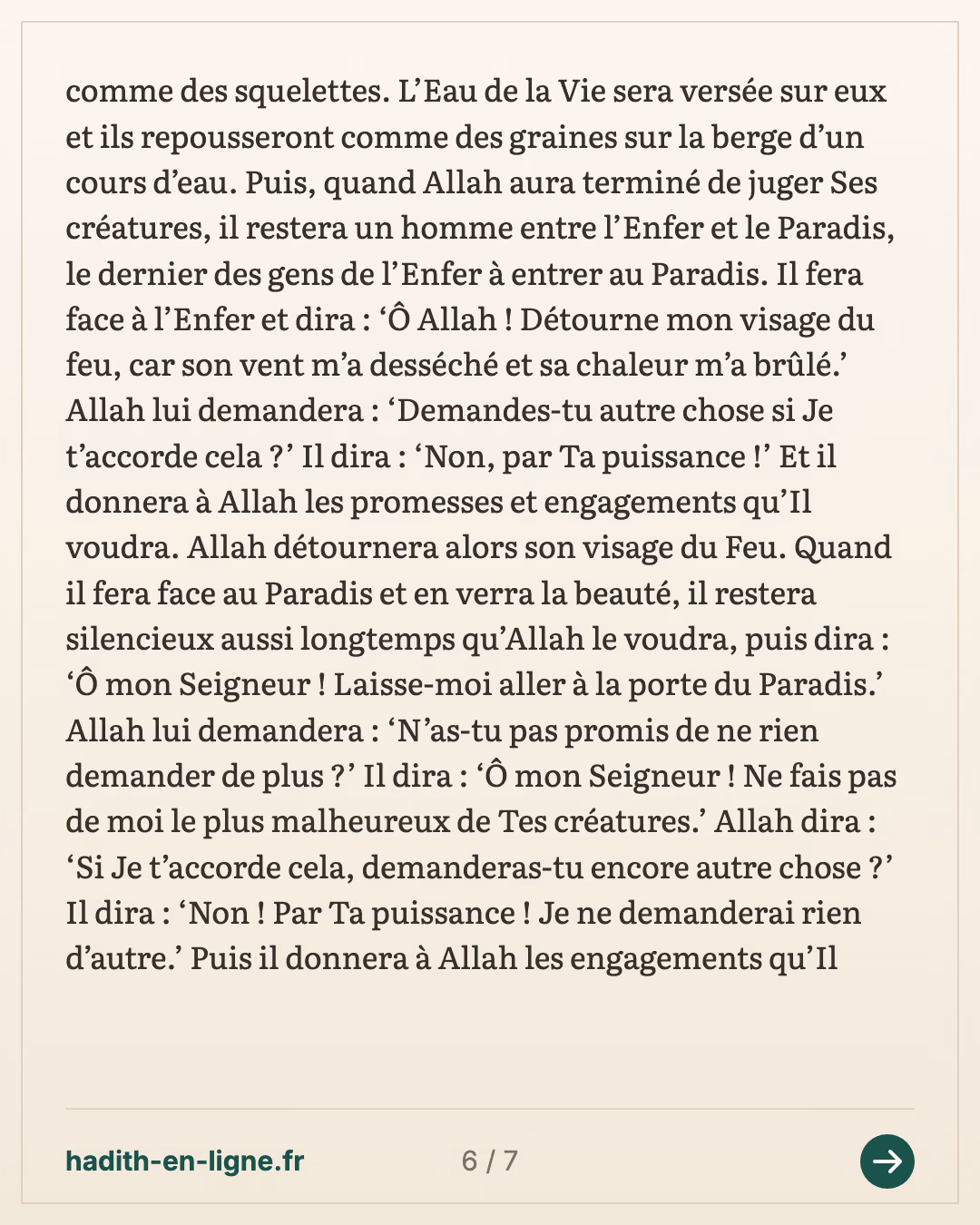 « Vous verrez votre Seigneur comme vous voyez la pleine lune » — carte 6 sur 7